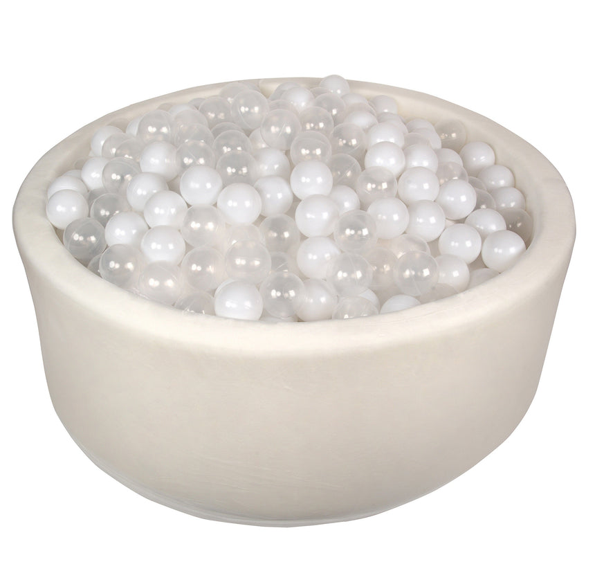 Premium Medium White Velvet Ball Pit + 200 Balls