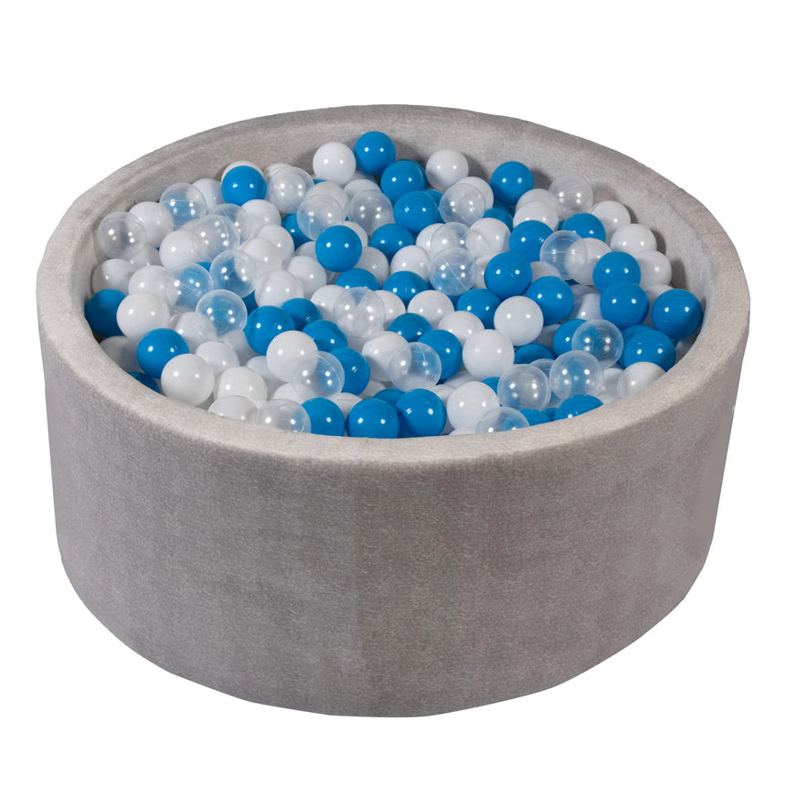 Premium Big Light Grey Velvet Ball Pit + 300 Balls
